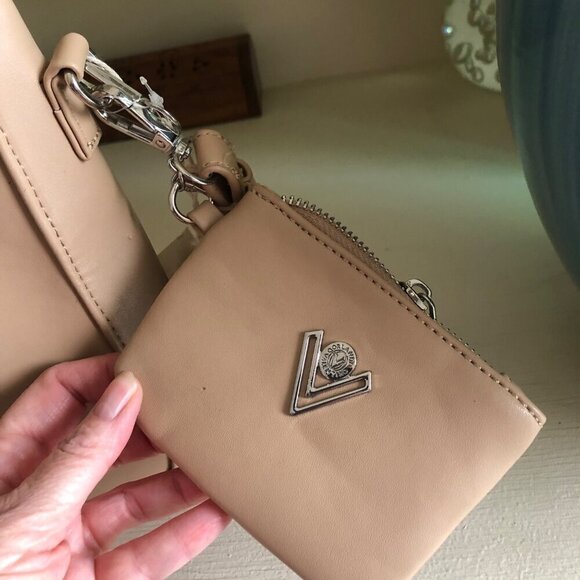 NEW VALENTINO Orlandi Vegan Leather Shoulder Crossbody Bag with Wallet Taupe - Picture 8 of 13